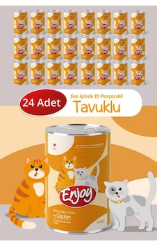 Enjoy Tavuklu Kedi Konservesi Sos İçinde Et Parçacıklı 400 Gr X24 Enjoy Tavuklu Kedi Konservesi Sos İçinde Et Parçacıklı 400 Gr X24