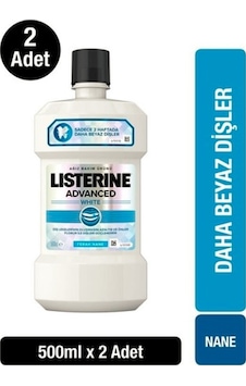 Listerine Advanced White Hafif Tat Ağız Bakım Suyu 2 x 500ML Listerine Advanced White Hafif Tat Ağız Bakım Suyu 2 x 500ML