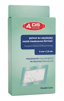 Ds Plus Şeffaf Su Geçirmez Pu Yara Örtüsü 5x7,5 Cm 10'lu Ds Plus Şeffaf Su Geçirmez Pu Yara Örtüsü 5x7,5 Cm 10'lu