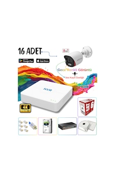 Adecam 16 Lı Full Hd Ip Güvenlik Kamera Sistemi - Gece Renkli & Sesli Set + 30 Gün Kayıt, Cepten İzleme Adecam 16 Lı Full Hd Ip Güvenlik Kamera Sistemi - Gece Renkli & Sesli Set + 30 Gün Kayıt, Cepten İzleme