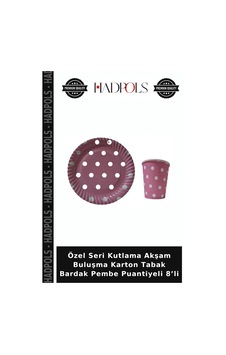 Özel Seri Kutlama Akşam Buluşma Karton Tabak Bardak Pembe Puantiyeli 8 Li Diğer Özel Seri Kutlama Akşam Buluşma Karton Tabak Bardak Pembe Puantiyeli 8 Li Diğer