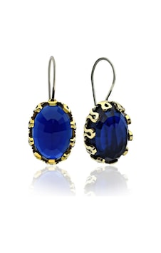 Safir Taşlı Otantik Gümüş Kadın Küpe E10137 Safir Taşlı Otantik Gümüş Kadın Küpe E10137