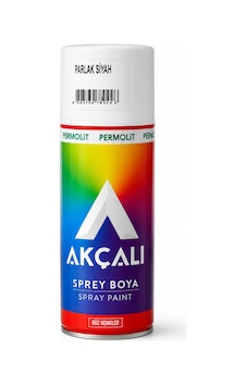 Akçalı Sprey Boya Parlak Beyaz Boya Siyah Siyah