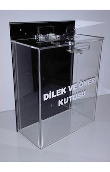 Pleksi Dilek Öneri Şikayet Kutusu Siyah- Özel Kilit Mekanızmalı Pleksi Dilek Öneri Şikayet Kutusu Siyah- Özel Kilit Mekanızmalı