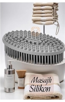 Masajlı Silikon Banyo Fırçası Nuage Design 719327 Açık Ahşap Masajlı Silikon Banyo Fırçası Nuage Design 719327 Açık Ahşap