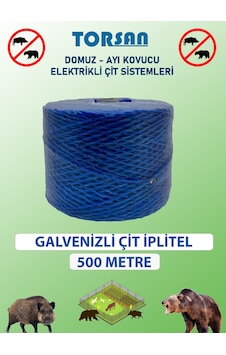 Elektirikli Çit 500 Metre Çift Örgülü Galvanizli Tel + İp Elektirikli Çit 500 Metre Çift Örgülü Galvanizli Tel + İp