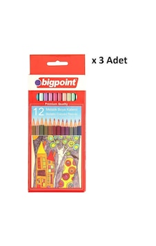 Bigpoint Metalik Kuru Boya Kalemi 12 Renk X 3 Adet Karışık