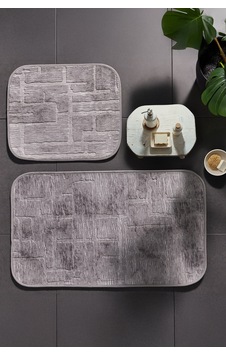 Barite 2'li Banyo Paspası Gri