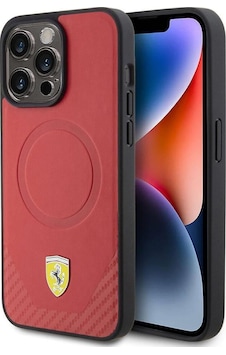Apple Apple iPhone 15 Pro Max Uyumlu Kılıf Ferrari Lisanslı Magsafe Şarj Özellikli Metal Logolu Pu Karbon Apple Apple iPhone 15 Pro Max Uyumlu Kılıf Ferrari Lisanslı Magsafe Şarj Özellikli Metal Logolu Pu Karbon