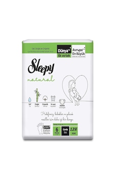 Sleepy Natural Bebek Bezi 6 Numara Xlarge 128 Adet