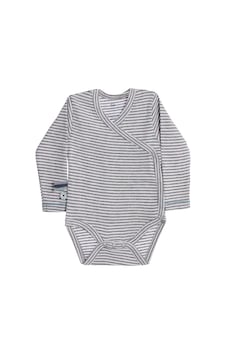 Organicera Organicera Organik Uzun Kollu Kimono Bebek Body, Gri Melanj Çizgi Gri Organicera Organicera Organik Uzun Kollu Kimono Bebek Body, Gri Melanj Çizgi Gri