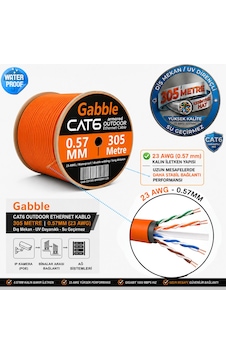 Gabble Turuncu Cat6 Dış Ortam Zırhlı Utp Ethernet Kablosu 305 Metre 23 Awg 0.57mm Network Gabble Turuncu Cat6 Dış Ortam Zırhlı Utp Ethernet Kablosu 305 Metre 23 Awg 0.57mm Network