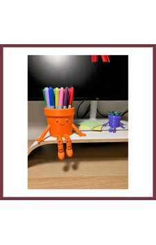 Storeşahin 3d Baskı Hareketli Gülen Kalemlik - Eklemli Masaüstü Organizer - Turuncu Shn0720 Storeşahin 3d Baskı Hareketli Gülen Kalemlik - Eklemli Masaüstü Organizer - Turuncu Shn0720