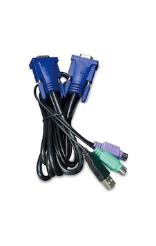 Planet PL-KVM-KC1-3 3 Mt PS2 to USB Çevirici KVM Switch Kablosu Planet PL-KVM-KC1-3 3 Mt PS2 to USB Çevirici KVM Switch Kablosu