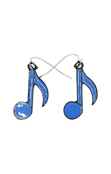 Diyez Müzik Mavi Nota Şeklinde Müzik Temalı Küpe Diyez Müzik Mavi Nota Şeklinde Müzik Temalı Küpe