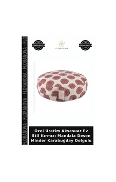 Özel Üretim Aksesuar Ev Stil Kırmızı Mandala Desen Minder Karabuğday Dolgulu Özel Üretim Aksesuar Ev Stil Kırmızı Mandala Desen Minder Karabuğday Dolgulu