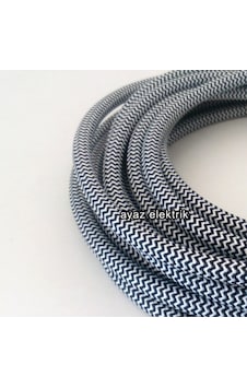 2X0,50Mm Siyah Beyaz Renk Dekoratif Örgülü Kumaş Kablo,1-5-10-20 2X0,50Mm Siyah Beyaz Renk Dekoratif Örgülü Kumaş Kablo,1-5-10-20