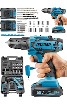 Dragro Alman Drg-krc 58 V 5 Ah Darbeli Bakır Sargılı Metal Şanzuman Şarjlı Çift Akülü Vidalama Matkap Mavi Fişli Dragro Alman Drg-krc 58 V 5 Ah Darbeli Bakır Sargılı Metal Şanzuman Şarjlı Çift Akülü Vidalama Matkap Mavi Fişli