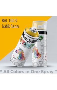 Wox Akrilik Sprey Boya, Ral 1023, Trafik Sarısı 400 Ml. Wox Akrilik Sprey Boya, Ral 1023, Trafik Sarısı 400 Ml.