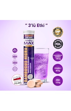 İnmax İmmumax Sambucus Nigra Takviye Edici Gıda 20 Efervesan Tablet İnmax İmmumax Sambucus Nigra Takviye Edici Gıda 20 Efervesan Tablet