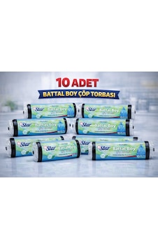 Star Plus Standart Büyük Boy Atık Poşeti 65x80 Cm 10 Adet Dayanıklı Sızdırmaz Atık Torbası 10 Adet Star Plus Standart Büyük Boy Atık Poşeti 65x80 Cm 10 Adet Dayanıklı Sızdırmaz Atık Torbası 10 Adet