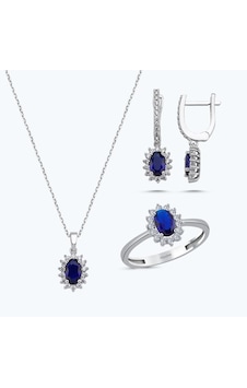 Altınbaş Altın Üçlü Mavi Taşlı Oval Set Utkvr0036-24627-set Altınbaş Altın Üçlü Mavi Taşlı Oval Set Utkvr0036-24627-set