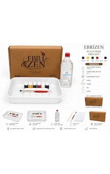 Ebrizen 6 Renk Ebru Sanatı Başlangıç Seti 16 Ml Yoğun Pigment Boya Hazır Kitre Geleneksel Türk Sanatı Hobi Ve Eğitim Seti Su Bazlı Bir Üründür Tehlikeli Madde İçermez