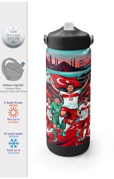 Coral High Kırmızı Beyaz Milli Takım Desenli Pipetli Ve Direkt İçim Çelik Termos 650 Ml 38402 Coral High Kırmızı Beyaz Milli Takım Desenli Pipetli Ve Direkt İçim Çelik Termos 650 Ml 38402