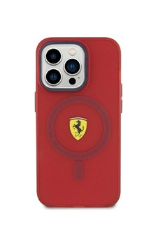 Apple Uyumlu iPhone 15 Pro Kılıf Ferrari Lisanslı M-safe Şarj Özellikli Kontrast Bumper Kapak