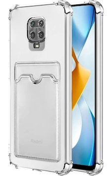 Adige Xiaomi Redmi Note 9 Pro Kılıf Kamera Korumalı Kartlıklı Setra Şeffaf Silikon Adige Xiaomi Redmi Note 9 Pro Kılıf Kamera Korumalı Kartlıklı Setra Şeffaf Silikon