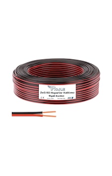Kablo Kablo 2x0.50 Hoparlör Kablosu Siyah 100mt Kordon Poke Pk-1164 Kablo Kablo 2x0.50 Hoparlör Kablosu Siyah 100mt Kordon Poke Pk-1164