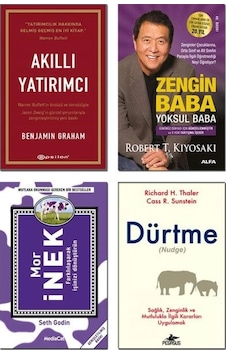 Akıllı Yatırımcı + Zengın Baba Yoksul Baba + Mor Inek + Durtme 4 Set