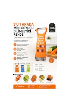 3 Ü 1 Arada Mini Rende & Soyucu & Dilimleyici Pratik Mutfak Yardımcısı Diğer