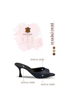 Sermoda Hakiki Deri Kadın Terlik - 7 Cm Topuklu Hakiki Deri Kadın Topuklu Terlik Lacivert Sermoda Hakiki Deri Kadın Terlik - 7 Cm Topuklu Hakiki Deri Kadın Topuklu Terlik Lacivert