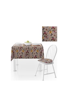 Sulu Boya Desenli Çiçekli Sarı Vizon Dijital Baskılı Süet Dokuma Masa Örtüsü 140x140 Sulu Boya Desenli Çiçekli Sarı Vizon Dijital Baskılı Süet Dokuma Masa Örtüsü 140x140