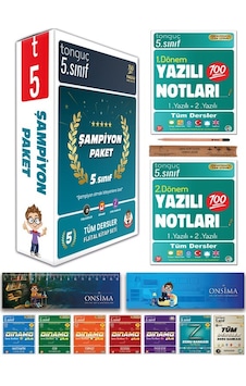 Tonguç Akademi 5. Sınıf Şampiyon Paketi Tüm Dersler Set - Yazılı Notları 1 Ve 2 Dönem Set 9 Kitap