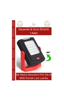 Deluxe Seri Sert Plastik Beyaz Işık 50 Metre Mesafeli Pilli 20+3 Smd Parlak Led Lamba Çok Renkli Deluxe Seri Sert Plastik Beyaz Işık 50 Metre Mesafeli Pilli 20+3 Smd Parlak Led Lamba Çok Renkli