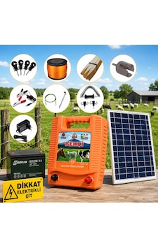 Bekçi 2.0j 5000m2 Güneş Enerjili - Sensörlü Elektrikli Çit Sistemi Ahşap Kazık Dahil Bekçi 2.0j 5000m2 Güneş Enerjili - Sensörlü Elektrikli Çit Sistemi Ahşap Kazık Dahil