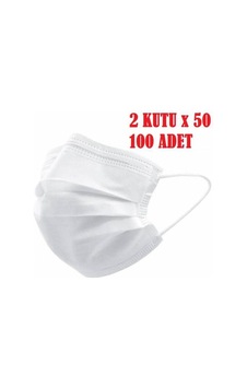 3 Katlı Telli Cerrahi Maske 100 Adet Beyaz 3 Katlı Telli Cerrahi Maske 100 Adet Beyaz