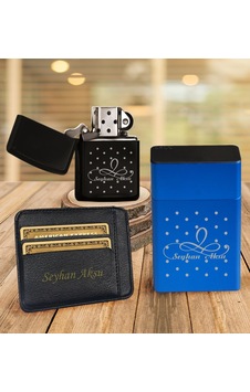 Bk Kişiye Özel İsimli Kartlık Mavi Metal Sigara Tabakası Benzinli Çakmak Seti - 4 Kobitmeyen37238 Bk Bk Kişiye Özel İsimli Kartlık Mavi Metal Sigara Tabakası Benzinli Çakmak Seti - 4 Kobitmeyen37238 Bk