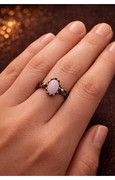 Doğal Pembe Kuvars Rose Quartz Taşlı El İşi Bakır Yüzük Diğer Doğal Pembe Kuvars Rose Quartz Taşlı El İşi Bakır Yüzük Diğer