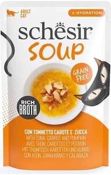 Schesir Soup Ton Balığı İle Bal Kabağı Yetişkin Kedi Çorbası Pouch 40g Schesir Soup Ton Balığı İle Bal Kabağı Yetişkin Kedi Çorbası Pouch 40g