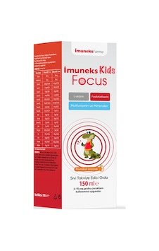 İmuneks Kids Focus L-Arjinin Fosfotidilserin Multivitamin ve Mineraller İçeren Sıvı Takviye Edici Gıda 150 ML İmuneks Kids Focus L-Arjinin Fosfotidilserin Multivitamin ve Mineraller İçeren Sıvı Takviye Edici Gıda 150 ML