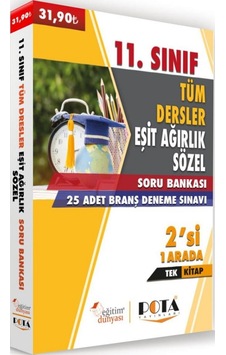 11. Sınıf Tüm Dersler Eşit Ağırlık Sözel Soru Bankası + 5 Deneme 2 Si 1 Arada 11. Sınıf Tüm Dersler Eşit Ağırlık Sözel Soru Bankası + 5 Deneme 2 Si 1 Arada