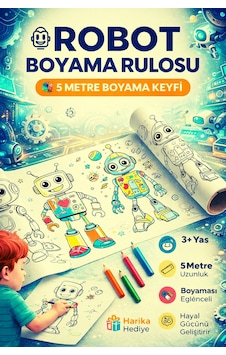 Robotları Boyuyorum Boyama Rulosu 30 Cm X 5 M Çocuklar Için Eğitici Ve Eğlenceli Boyama Kağıdı Robotları Boyuyorum Boyama Rulosu 30 Cm X 5 M Çocuklar Için Eğitici Ve Eğlenceli Boyama Kağıdı