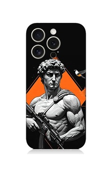 Apple Uyumlu iPhone 15 Pro Max Savaşçı Heykel Desenli Silikon Kılıf Silikon Apple Uyumlu iPhone 15 Pro Max Savaşçı Heykel Desenli Silikon Kılıf Silikon