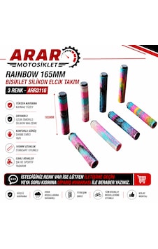 Rainbow 165mm Bisiklet Silikon Elcik Takım 3 Renk-arr3116