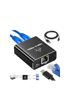 Ethernet Splitter 1 İla 2, Gigabit Ağ Bölücü, Rj45 Lan İnternet Bölücü, Bilgisayar, Anahtar, Yönlendirici, Adsl, Set Üstü Kutu, Dijital Tv Aynı Anda Çalışıyor İçin Laı Splitter