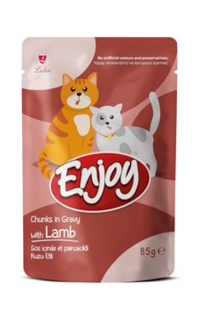 Enjoy Kuzu Etli Kedi Pouch Yaş Mama 85gr X 22 Adet Enjoy Kuzu Etli Kedi Pouch Yaş Mama 85gr X 22 Adet