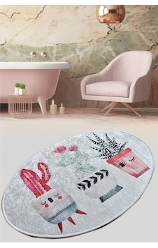 Happy Cactus Oval Djt 60X90 Cm Banyo Banyo Paspası Happy Cactus Oval Djt 60X90 Cm Banyo Banyo Paspası